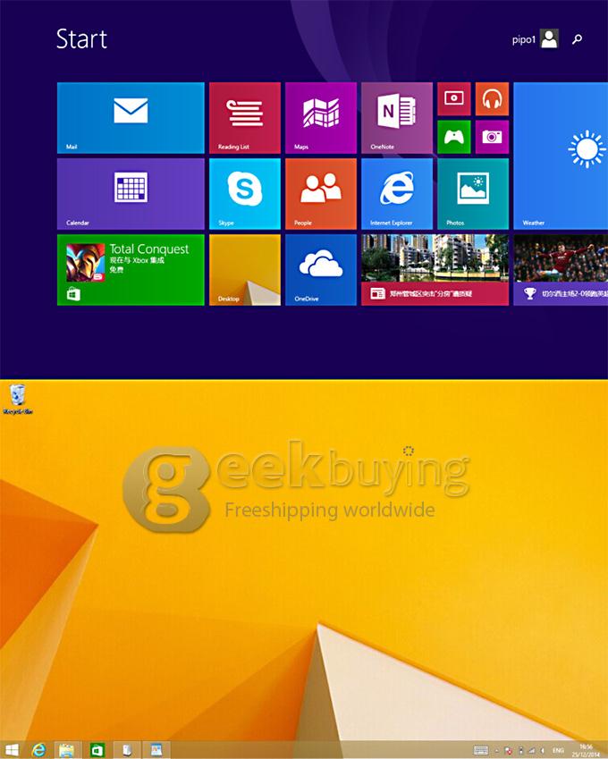 PIPO W7 7 Inch Windows8.1 Intel Z3735G Quad Core 1.83GHz 1GB/16GB Tablet PC IPS 1280*800 Bluetooth HDMI WiFi - Black+White