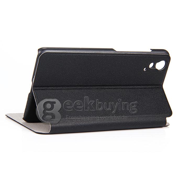 Protective Hard Cover Flip Stand Leather Case for Cubot X9 - Black