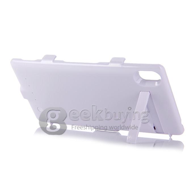 3200mah Backup Battery Case Charge Cover with Stand Power Bank For Sony Xperia Z3 - White