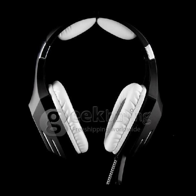 SADES A60 USB Wired 7.1 Surround Sound Gaming Stereo Headset Headphone with MIC for PC Laptop Notebook - White + Black
