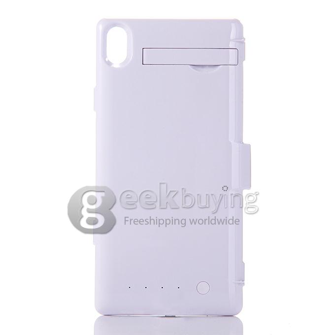 3200mah Backup Battery Case Charge Cover with Stand Power Bank For Sony Xperia Z3 - White