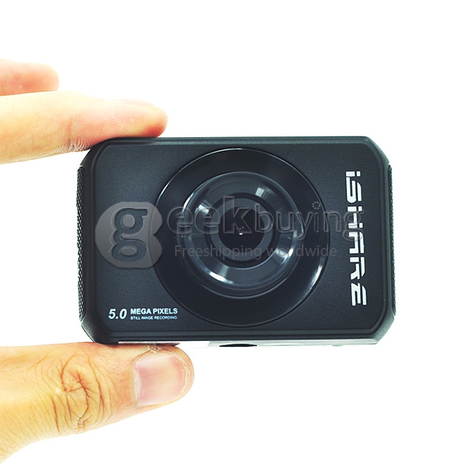 ISHARE S200 Mini Action Sports Camera Standard Version Novatek 12MP 1080P 140 Degree Lens 2.0 Inch HD Camcorder Car DVR - Black