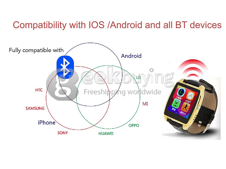 RWATCH R7 Luxury Anti-lost Bluetooth Smart Wrist Watch with Pedometer Sleep Test Altimeter Barometer Thermometer - Gold