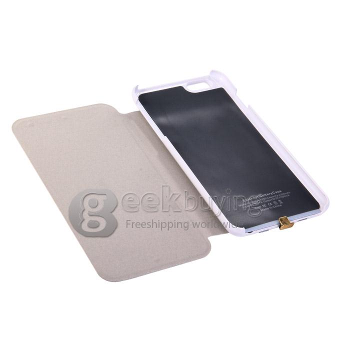 4200mAh Solar Charger External Backup Battery Case Power Bank for iPhone 6 Plus - White