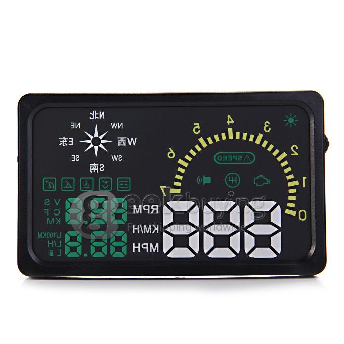 i6 6inch LED HUD Head Up Display OBDII Over Speed Warning Tire Indicator With Compass