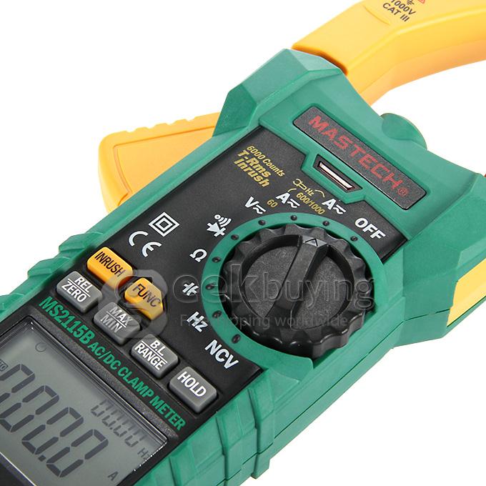 MASTECH MS2115B Digital Clamp Meter AC DC Current Voltage Resistance Tester