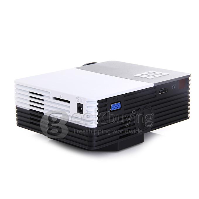 Portable H50 80LM LED LCD Projector Home Theater 1080p 480 x 320 Micro USB HDMI VGA AV Micro USB SD for PC (US Plug)
