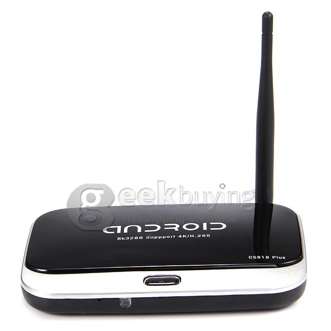 CS918 PLUS 8K / 4K Android TV BOX RK3288 2G RAM 8G ROM XBMC KODI WIFI Bluetooth DLNA H.265 Decode - Black