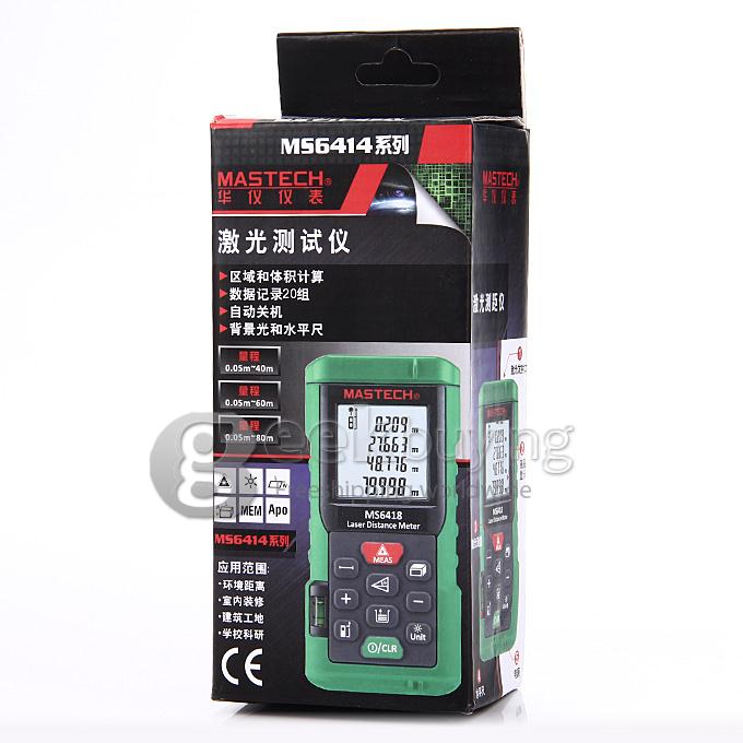 MASTECH MS6414 40m Laser Distance Meter Rangefinder Tape Measure Level Tool