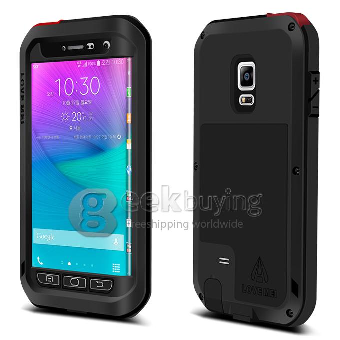 [Spain Stock] Lovemei Aluminum Powerful Shockproof Metal Case Protective Cover For GALAXY Note Edge - Black