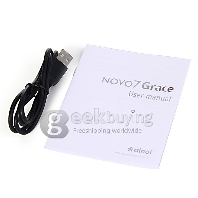 Ainol Novo 7 Grace 7 Inch Tablet PC Android 4.4 Quad Core 4GB ROM BT/GPS 1024x600 Capacitive Screen - White 