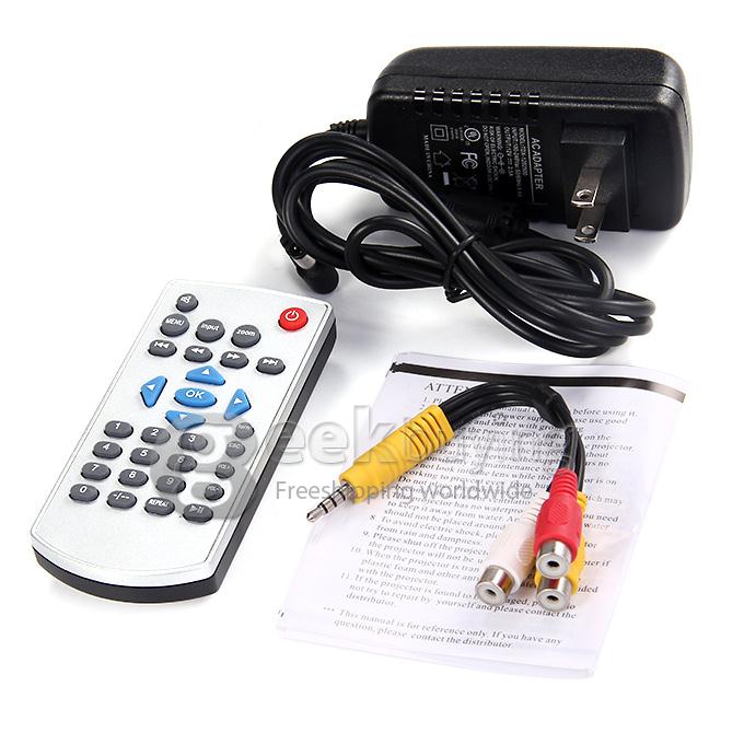 Portable H50 80LM LED LCD Projector Home Theater 1080p 480 x 320 Micro USB HDMI VGA AV Micro USB SD for PC (US Plug)