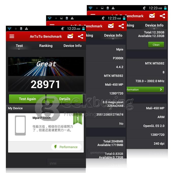 MPIE P3000T 5.0 Inch HD 4G LTE Android4.4 2GB 16GB Smartphone MTK6592+6290 Octa Core 1.7GHz 8.0MP Miracst - White