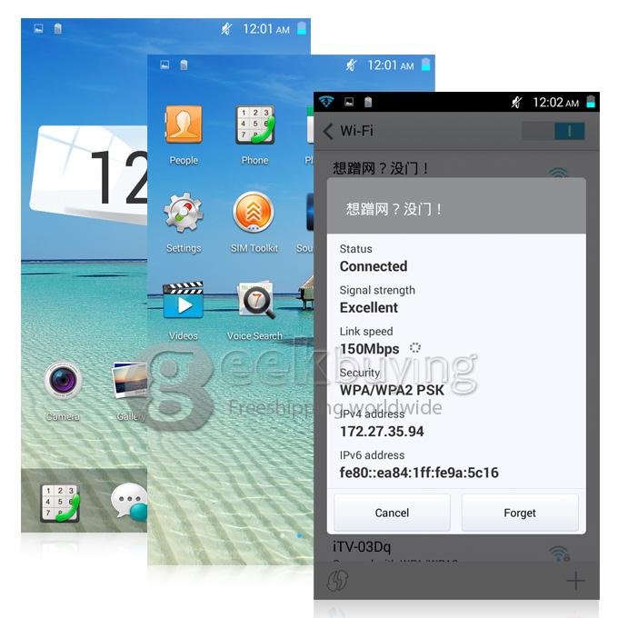 MPIE P3000T 5.0 Inch HD 4G LTE Android4.4 2GB 16GB Smartphone MTK6592+6290 Octa Core 1.7GHz 8.0MP Miracst - White