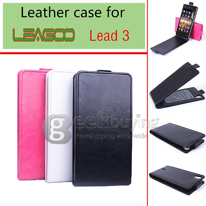 Protective Hard Cover Flip Stand Leather Case for Leagoo Lead 3 - White