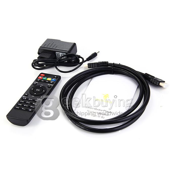 F6 RK3128 XBMC KODI pre-installed TV BOX Quad Core 1G RAM 8GB ROM Support 1080P H.265 Decode WIFI HDMI RJ45 DLNA - Black