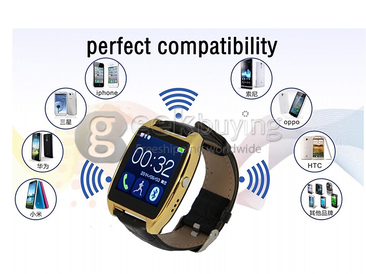 RWATCH R7 Luxury Anti-lost Bluetooth Smart Wrist Watch with Pedometer Sleep Test Altimeter Barometer Thermometer - Gold
