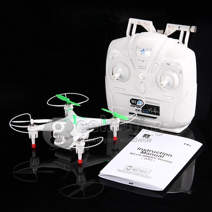 Cheerson CX-30W 4-Axis 2.4GHz Mid Size FPV Quadcopter with 0.3MP Camera WiFi IR Remote Control R/C Version - Green