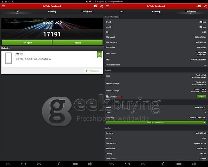 HUU H1088 10 Inch 3G Phone Call Tablet PC Android 4.4 OS Quad Core 1GB/16GB IPS Screen BT/GPS - White
