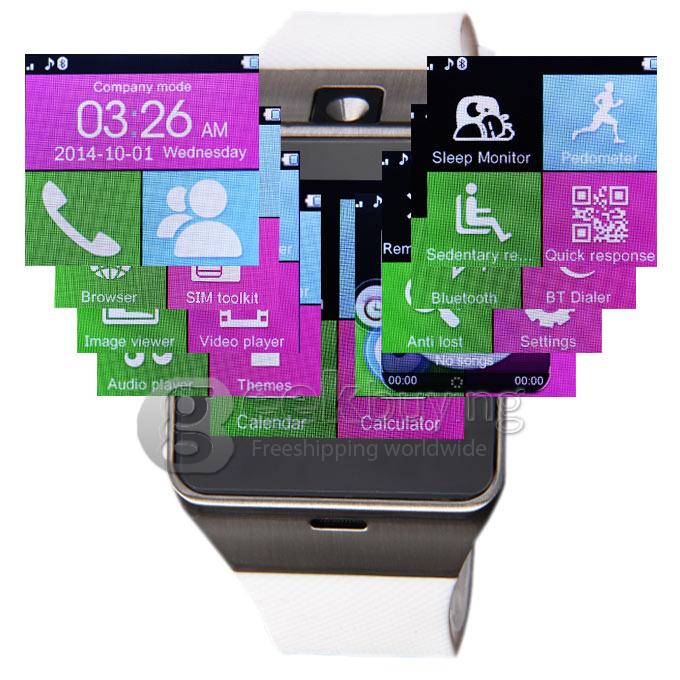 Aplus GV08S Smart Bluetooth Watch Phone with NFC Function Camera SIM card Smartwatch for iPhone Android - White