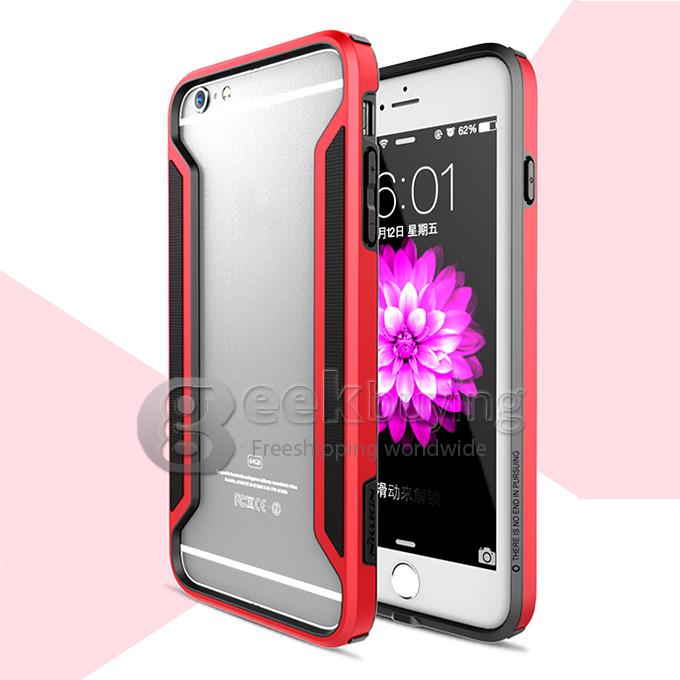 Nillkin Frame Series Protective Cover Shell Bumper PC TPU Case for iPhone 6 Plus -Red