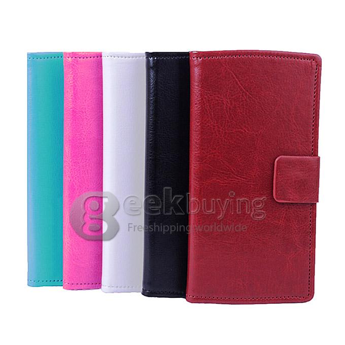 Protective Hard Cover Flip Stand Leather Case for THL T6s -Brown