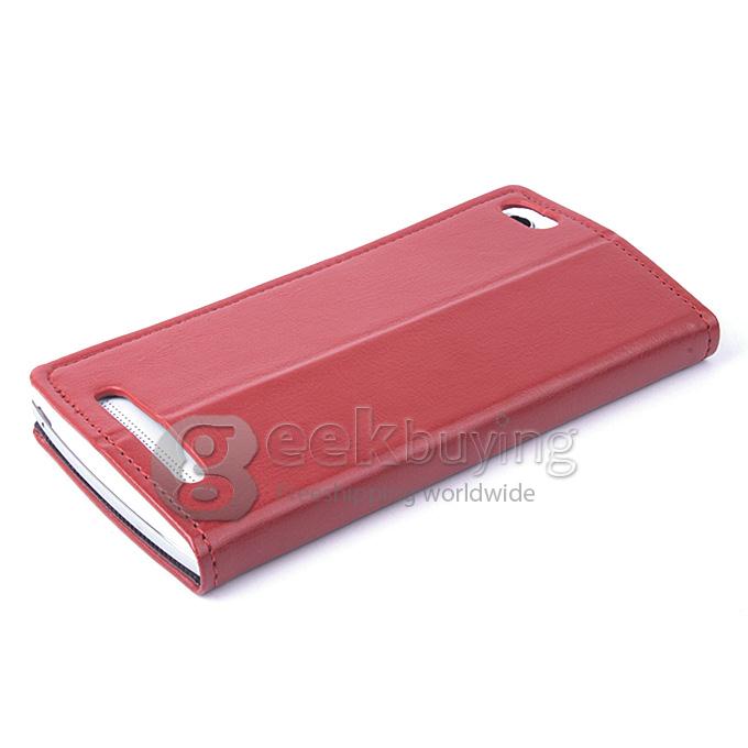 Protective Hard Cover Flip Stand Leather Case for Leagoo Lead 7 -Brown