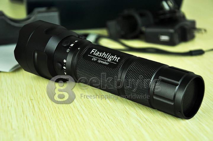 720P HD Police Equipment Waterproof LED HD Flashlight DVR with Speaker