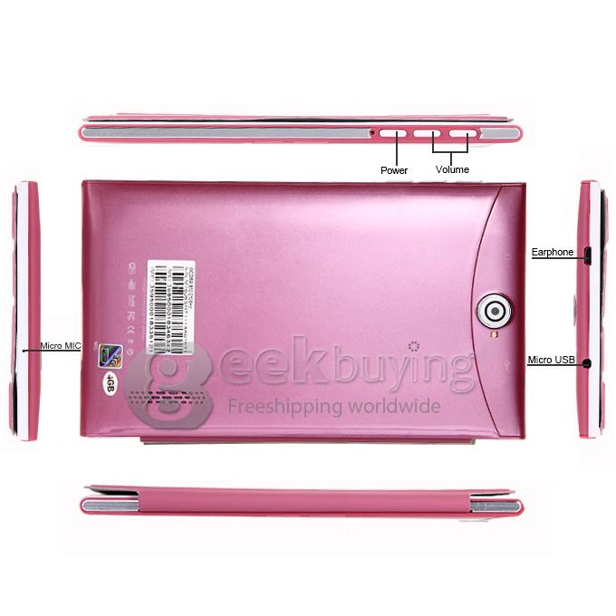 F733-3G 7 Inch 3G Phone Call Tablet PC Android 4.2 MTK6572 1024*600 Pixels Capacitive Screen BT - Pink