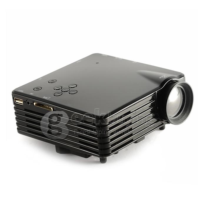 GP7S Multimedia 32W 400Lm 1080P LCD Image System LED Projector HDMI VGA SD Card Slot - Black