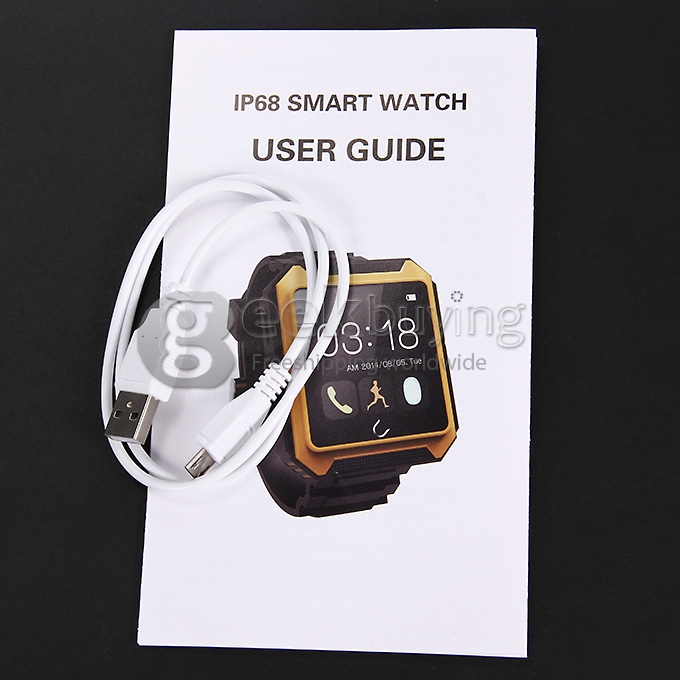 U Watch U Terra IP68 Waterproof Dustproof Shockproof Bluetooth Smart Wrist Watch Pedometer Compass for iOS iPhone Android - Gold