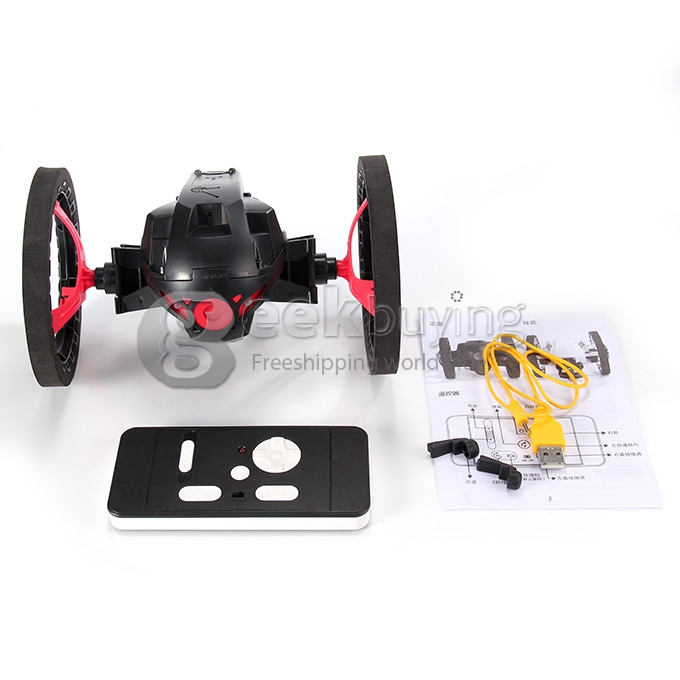 Super Cool Bounce Car BeastRoller MiniDrone RC Robot 2.4G 8 Channels Mini Drone Jump 80cm - Black