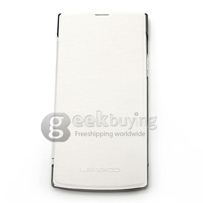 Original Protective PU Leather Hard Flip Cover Shell for LEAGOO Lead 7 - White