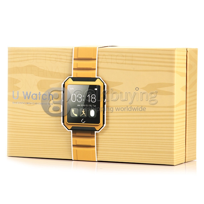 U Watch U Terra IP68 Waterproof Dustproof Shockproof Bluetooth Smart Wrist Watch Pedometer Compass for iOS iPhone Android - Gold
