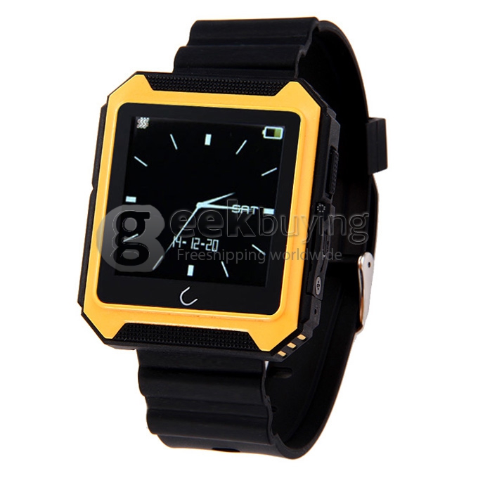 U Watch U Terra IP68 Waterproof Dustproof Shockproof Bluetooth Smart Wrist Watch Pedometer Compass for iOS iPhone Android - Gold
