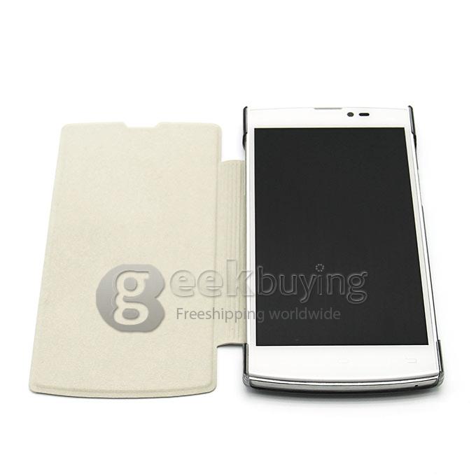 Original Protective PU Leather Hard Flip Cover Shell for LEAGOO Lead 7 - White