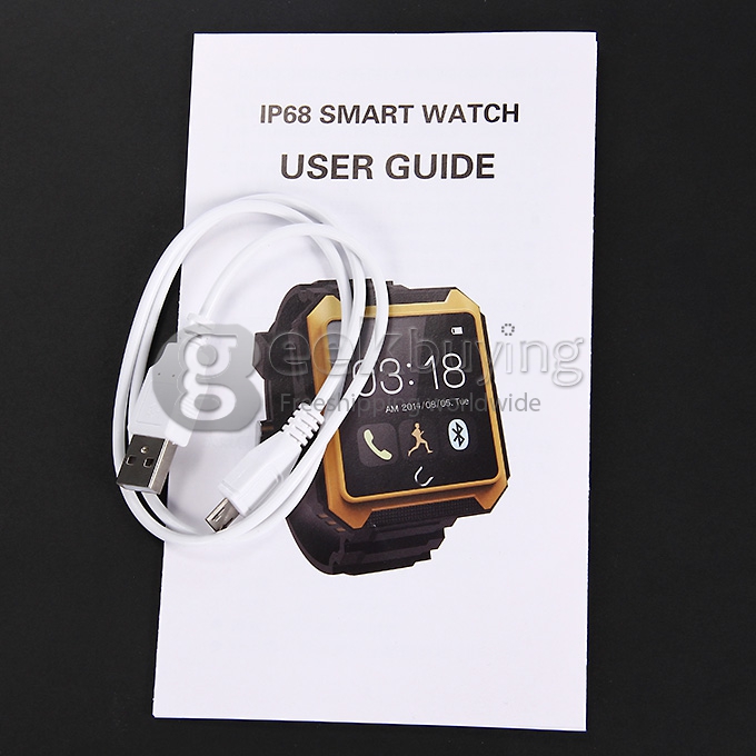 U Watch U Terra IP68 Waterproof Dustproof Shockproof Bluetooth Smart Wrist Watch Pedometer Compass for iOS iPhone Android - Blue