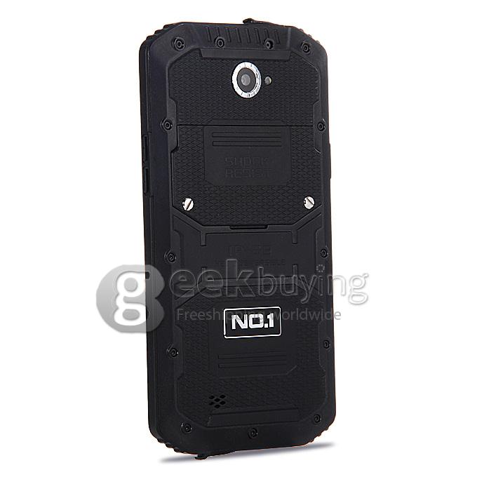 NO.1 X-men X2 4G LTE IP68 5.5inch Rugged Phone Waterproof Android 4.4 1GB 8GB Qualcomm MSM8916 Quad Core 8.0MP - Black