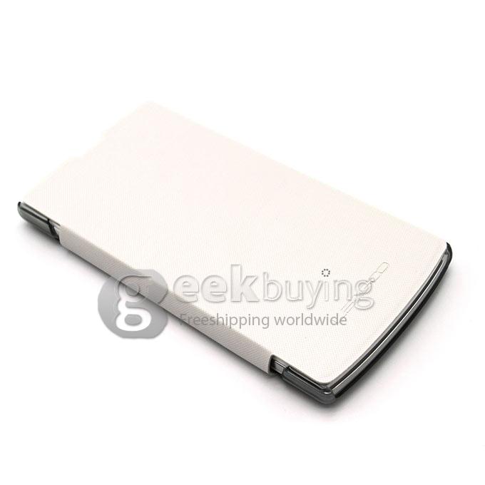 Original Protective PU Leather Hard Flip Cover Shell for LEAGOO Lead 7 - White