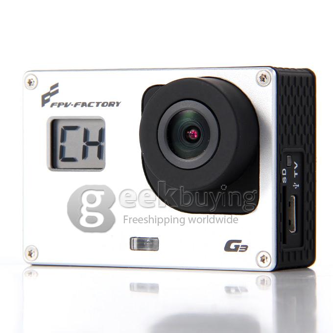 FPV factory G3 HD Arieal Camera LCD Display Action Sport Camera - Silver
