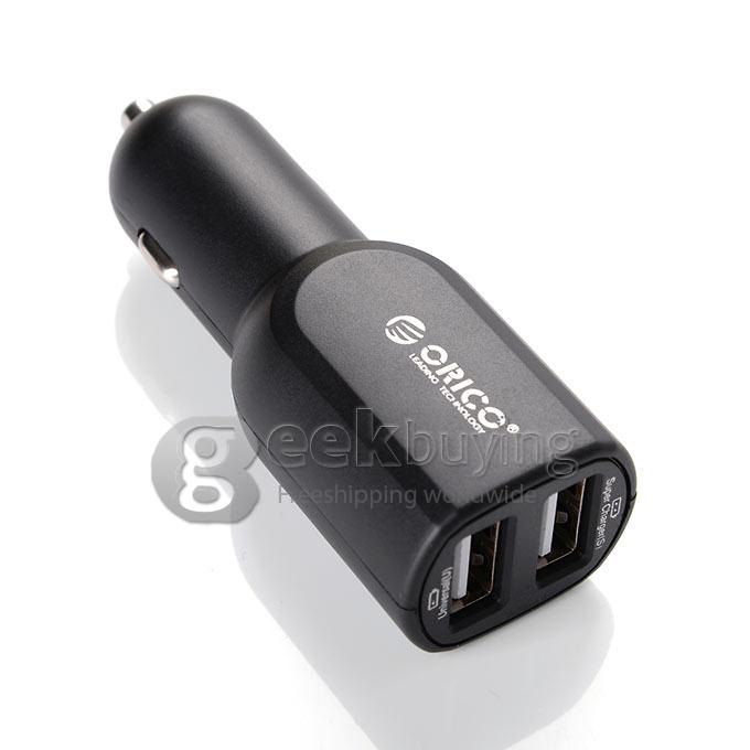 ORICO UCA-2U 20W 2 Port Smart USB Car Charger for iPhone iPad Android Phones Tab - Black