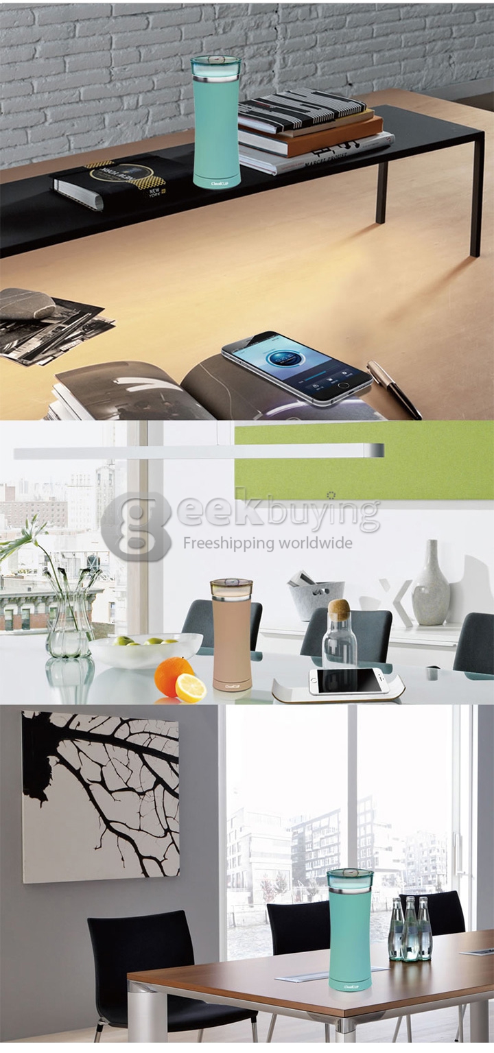Cloudcup Multifunction Bluetooth 4.0 Smart Cup Vacuum Bottle Health Remind Drinking for iOS Android Smartphone - Black