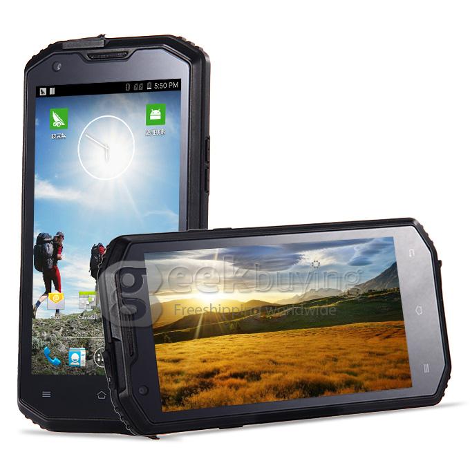 NO.1 X-men X2 4G LTE IP68 5.5inch Rugged Phone Waterproof Android 4.4 1GB 8GB Qualcomm MSM8916 Quad Core 8.0MP - Black