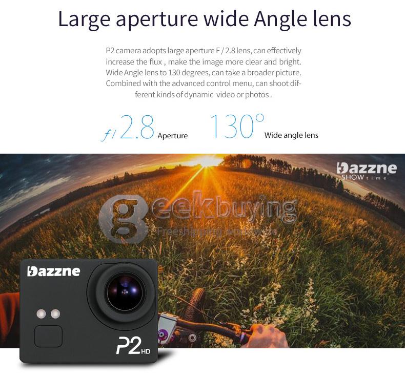 Dazzne P2 Novatek 96650 2inch LCD Screen 12.0MP 1080P Waterproof Action Sport Camera - Black