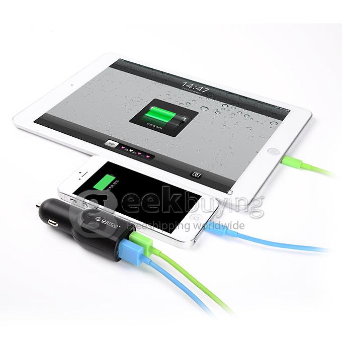 ORICO UCA-2U 20W 2 Port Smart USB Car Charger for iPhone iPad Android Phones Tab - Black