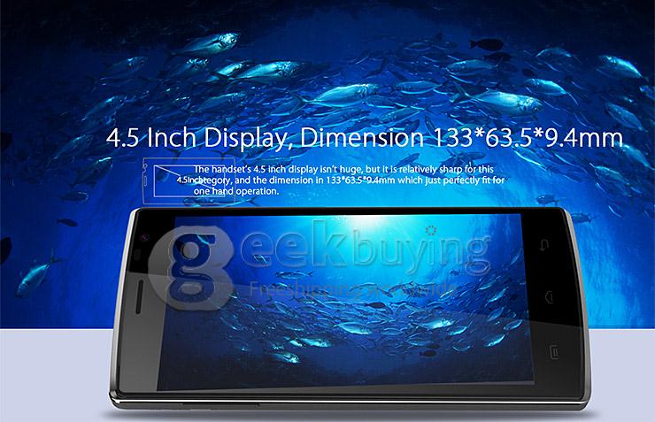 Blackview Breeze 4.5inch IPS MTK6582M Quad Core 1.3GHz Smartphone Android 4.4 OS 1GB RAM 8GB ROM 8.0MP Smart Wake- Black