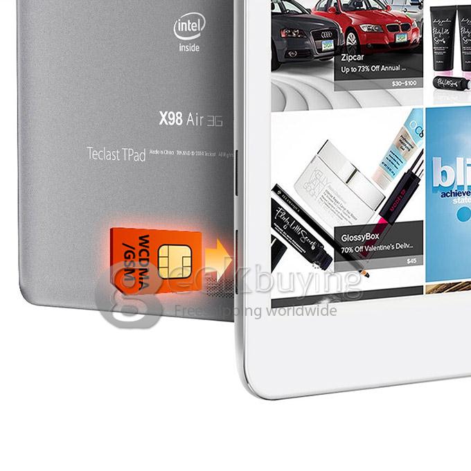 Teclast X98 Air 3G 9.7 Inch Tablet PC Intel Bay Trail-T Quad Core 2.16GHz Win8 2048*1536 IPS 2G/32G - White+Gray
