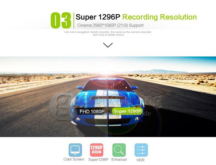 Mini 0806 1296P Ambarella A7LA50 Support 256G Car DVR Camera Video Recorder G-sensor Night Vision - Black