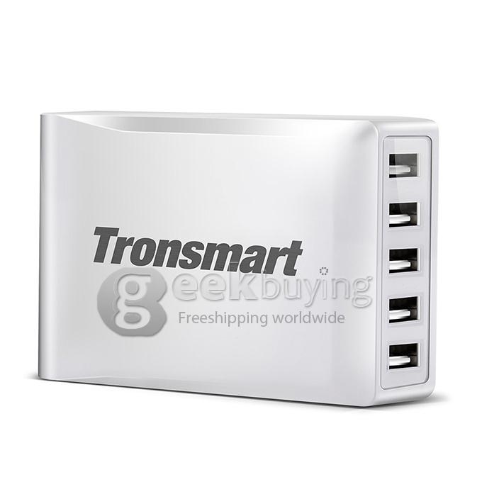 [Spain Stock] Tronsmart 40W 8A 5 Port Portable High Speed Desktop USB Charger with VoltIQ Technology for iPhone/iPad/Samsung - EU Plug