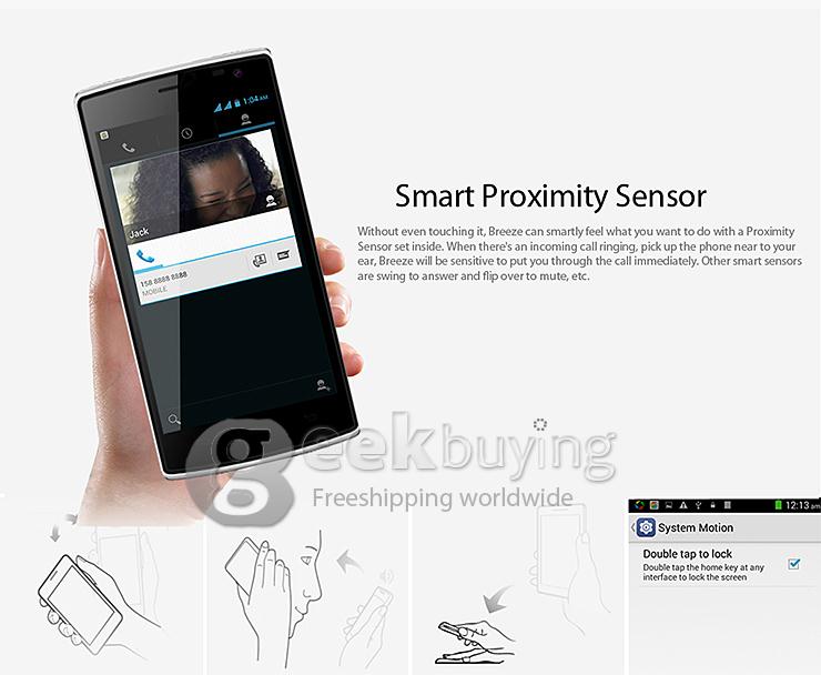 Blackview Breeze 4.5inch IPS MTK6582M Quad Core 1.3GHz Smartphone Android 4.4 OS 1GB RAM 8GB ROM 8.0MP Smart Wake- Black
